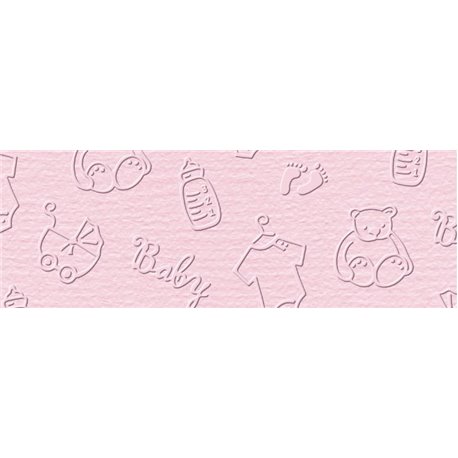 Рильефный картон "Рококо" 220г/м2 23 х 33 см / розовый