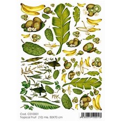 Декупажный лист , "Тропические фрукты" 50 х 70