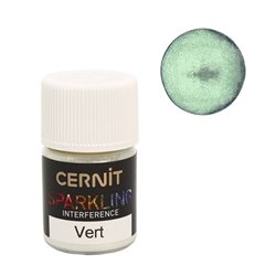 Пудра Cernit Зеленая интерферентный металлик для полимерных масс, 3 гр