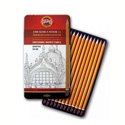 Набор чернографитных карандашей KOH-I-NOOR 1502/3 12 шт 5В-5Н заточенные мет/к