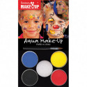 Набор красок для аквагрима Aqua Make Up/ Цветы и шарики, 4 цв.+ кисть + спонж
