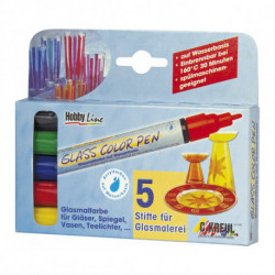 Набор маркеров для росписи стекла Hobby Line Glass Color, 5 шт (4 +1 контурн)