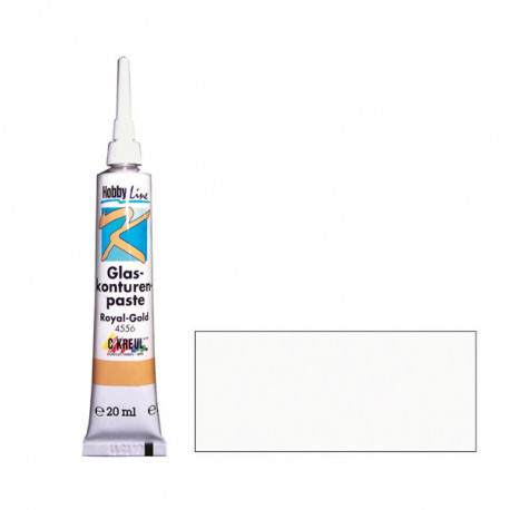 Белая/Контурная краска по стеклу Glas konturen paste, туба 20 мл