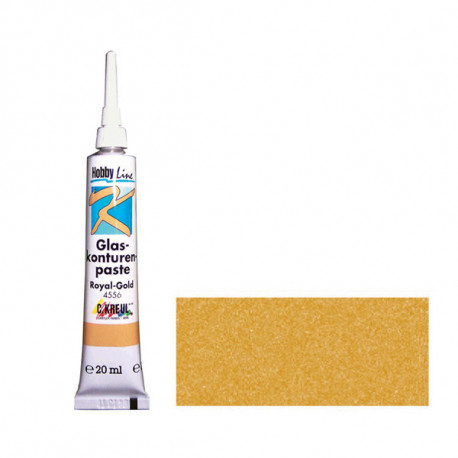 Золото королевское/Контурная краска по стеклу Glas konturen paste, туба 20 мл