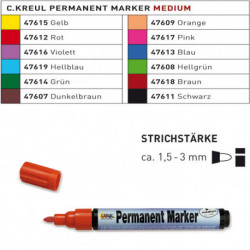 Маркер перманентный Kreul 1,5-3 мм/ Оранжевый