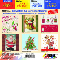 Набор салфеток для декупажа (6 мотивов по 2 шт) "Рождество"для детей