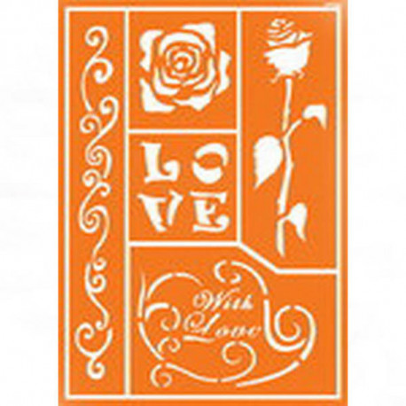 Трафарет для текстильных красок "Романтические розы"