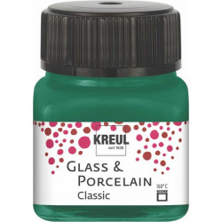 Краска по стеклу и фарфору /Зелёный тёмный/ KREUL Classic на водн.основе, 20 мл