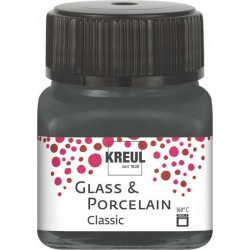 Краска по стеклу и фарфору /Серый/ KREUL Classic на водн.основе, 20 мл