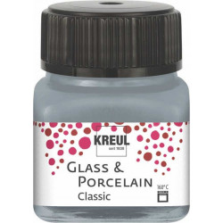Краска по стеклу и фарфору /Серебро металлик/ KREUL Classic на водной основе, 20 мл