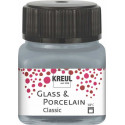 Краска по стеклу и фарфору /Серебро металлик/ KREUL Classic на водной основе, 20 мл