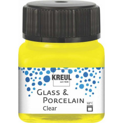 Краска по стеклу и фарфору /Жёлтый прозрачный/ KREUL Clear на водной основе, 20 мл