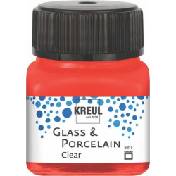 Краска по стеклу и фарфору /Вишнёво-красный/ KREUL Clear на водной основе, 20 мл