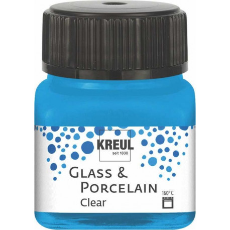 Краска по стеклу и фарфору /Голубая вода/ KREUL Clear на водной основе, 20 мл