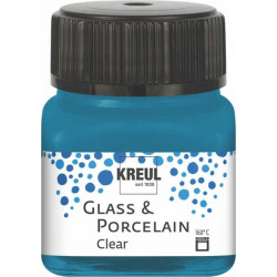 Краска по стеклу и фарфору /Синий циан/ KREUL Clear на водной основе, 20 мл