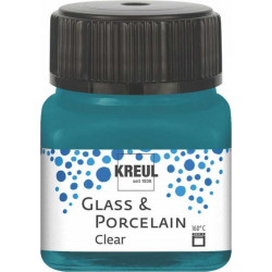 Краска по стеклу и фарфору Glass&Porcelain бирюзово-голубой прозрачный, 20 мл