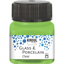 Краска по стеклу и фарфору /Зелёное яблоко/ KREUL Clear на водной основе, 20 мл