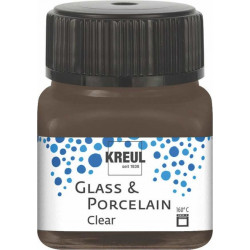 Краска по стеклу и фарфору /Кофе эспрессо/ KREUL Clear на водной основе, 20 мл