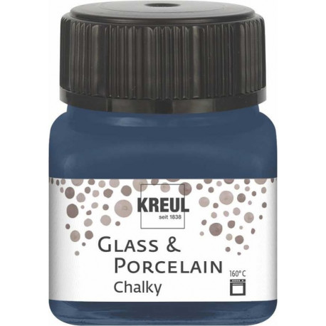 Краска по стеклу и фарфору /Темно-синий/ KREUL Chalky, на водн. основе, 20 мл