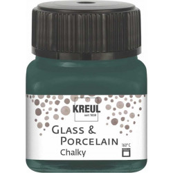 Краска по стеклу и фарфору /Зеленый/ KREUL Chalky, на водн. основе, 20 мл