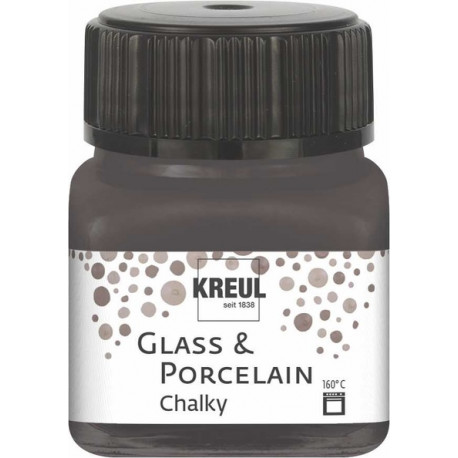 Краска по стеклу и фарфору /Вулканический серый/ KREUL Chalky, на водн. основе, 20 мл