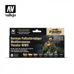 Набор German Fallschirmjager Mediterranean Theater WWII 8цв.х17мл.Немецкий десант, Средиземноморск.театра б/д