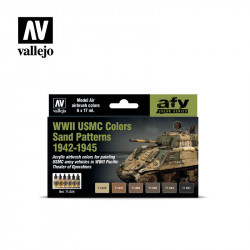 Набор красок Vallejo Model Air WWII USMC Colors Sand Patterns 1942-1945, 6х17 мл