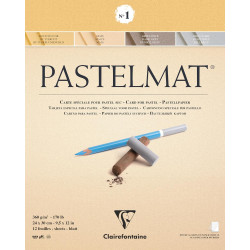 Склейка PASTEL MAT 24х30, 12 л. 4 цв./ пастельн.грунтов. бумага 360 гр
