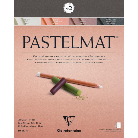 Склейка PASTEL MAT 24х30, 12 л. 4 цв./ пастельн.грунтов. бумага 360 гр