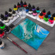 Интерферирующие зелёные. Чернила акриловые FW ARTISTS Daler-Rowney