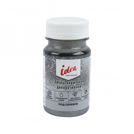 VISTA-ARISTA idea Эмаль акриловая декоративная серебро 100 мл