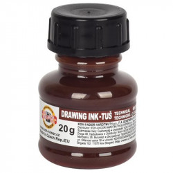 Тушь цветная KOH-I-NOOR 1417001, коричневая, флакон 20 гр.