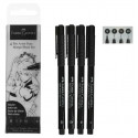 Набор капиллярных ручек Faber-Castell "Pitt Artist Pen Manga Black set" черные, 4шт.