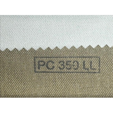 Холст грунт. ALLAN, ХЛОПОК 35%, ПОЛИЭСТЕР 65%, 350 гр/м, ш. 210 см., белый грунт, среднее зерно