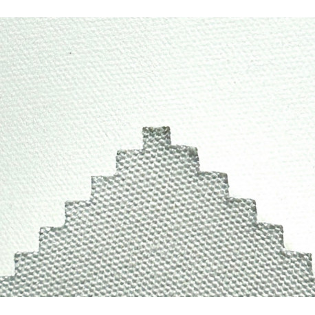 Холст грунт.КУРБЕ ХЛОПОК 35%, ПОЛИЭСТЕР 65%, 525 гр/м, ш. 210 см., белый грунт, среднее зерно