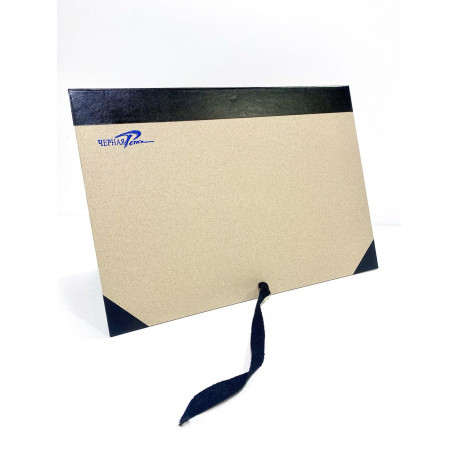 Папка Черная речка А4+ ( 25х35см) для хранения, картонная, на завязках, с клапанами