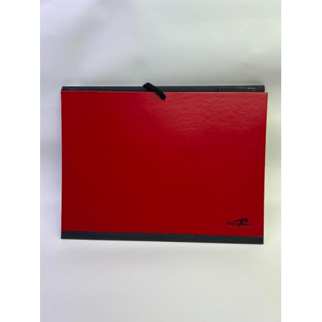 Папка Черная речка A3+ (32х44см) архивная, на завязках, с клапанами, красный аракал