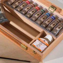 Набор масляных красок ClASSICO в дерянном ящике, 11 тюб, аксессуары