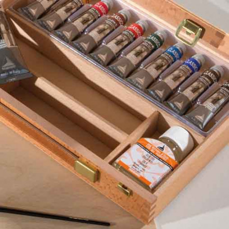 Набор масляных красок ClASSICO в дерянном ящике, 11 тюб, аксессуары