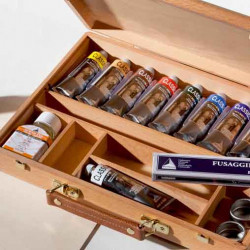 Студийный ящик из бука с масляными краская ClASSICO (10х60мл)+ аксессуары