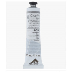 Контур по стеклу на основе растворителя "Piombo Imitazione" №05-серебро/т.20мл