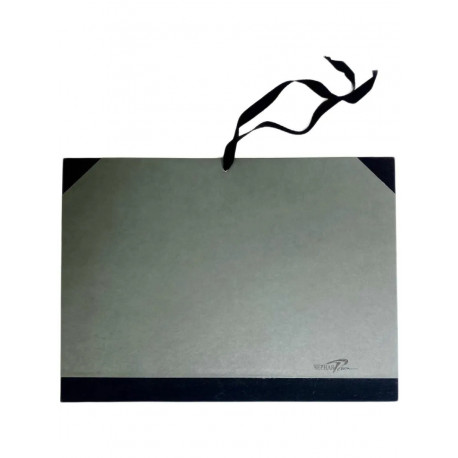 Папка Черная речка А3 картонная, для хранения работ, на завязках, с клапанами, серая