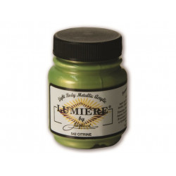 Лимонная.Нерастекающаяся металлическая краска по тканям "Lumiere" 67мл.