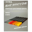 Набор маркеров B (тёплая осень) LYRA Aqua Brush Duo - двухсторонние c эффектом кисточки, 10 цветов