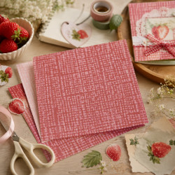 Картон для Scrapbooking, 30,5х30,5см, STRUKTURA VINTAGE Клубничный