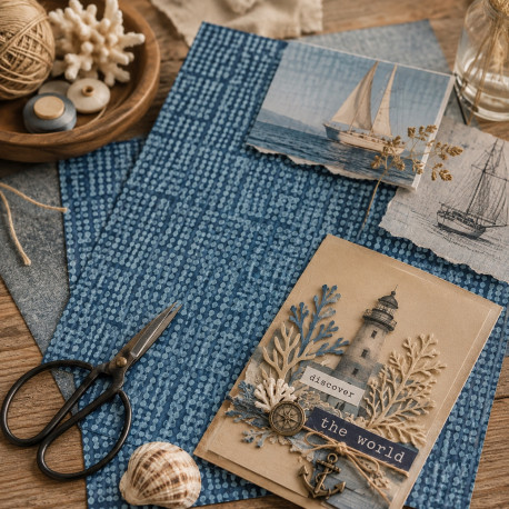 Картон для Scrapbooking, 30,5х30,5см, STRUKTURA VINTAGE Асфальтовый