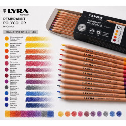 Набор цветных карандашей Lyra Rembrandt Polycolor "Закат", 12 цветов