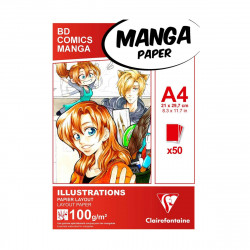 Блок бумаги для маркеров Clairefontaine 50 листов, А4, "Manga Illustrations", 100 г/м2